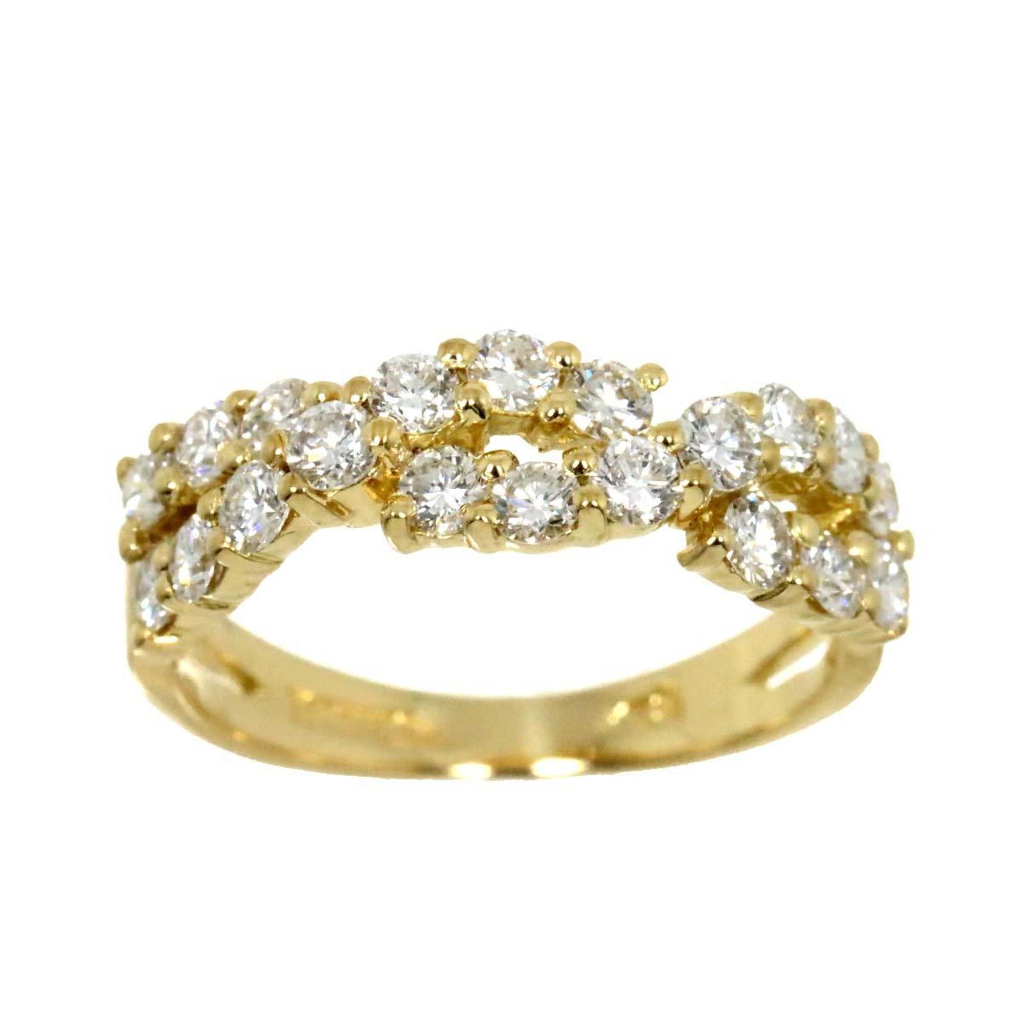 Tiffany & Co. Size 11 Diamond Ring, K18 YG Yellow Gold 750