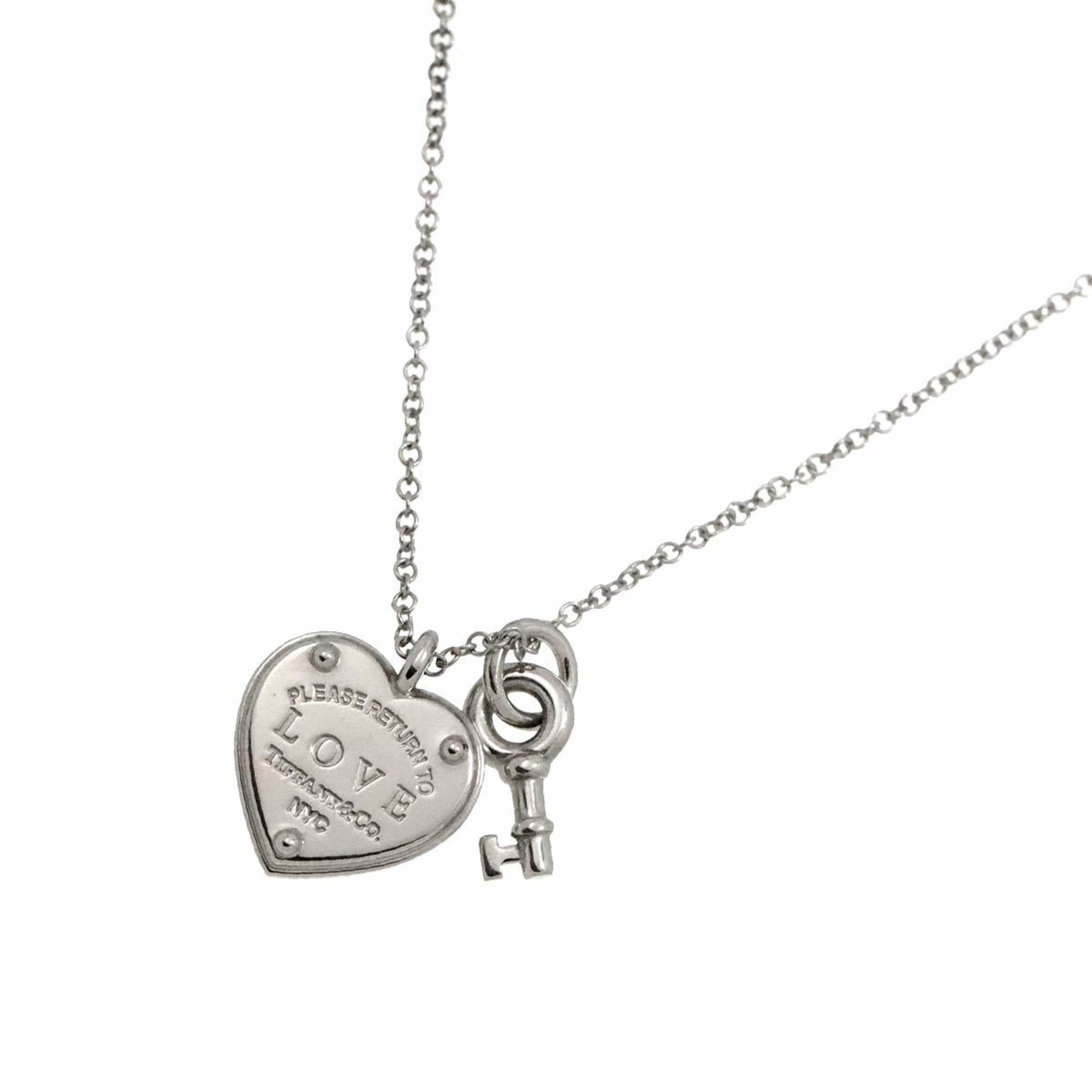 Tiffany & Co. Return to Love Heart Tag Key Necklace 47cm Silver 925 SV