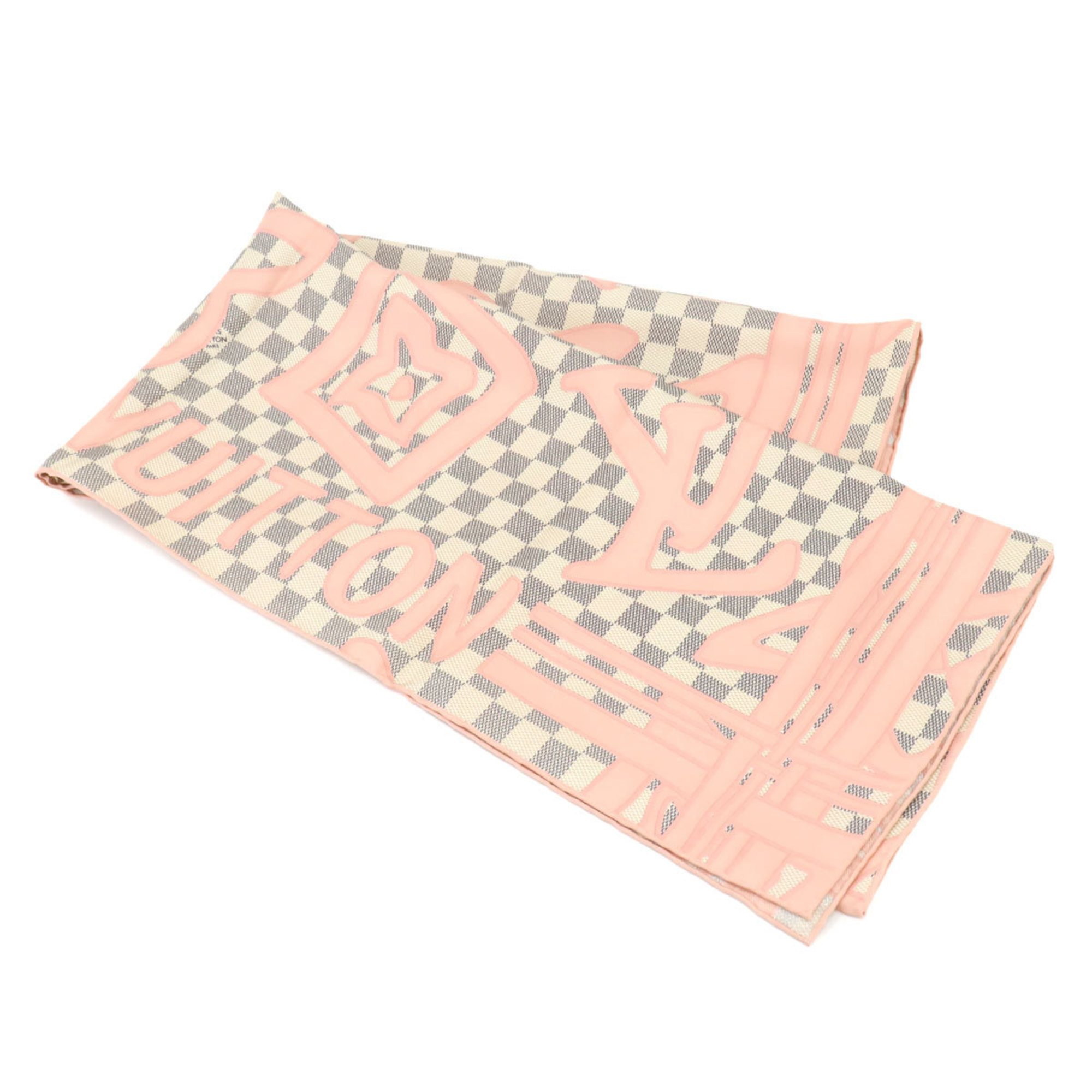 Louis Vuitton Damier Azur Taisienne Scarf Silk Pink M70506