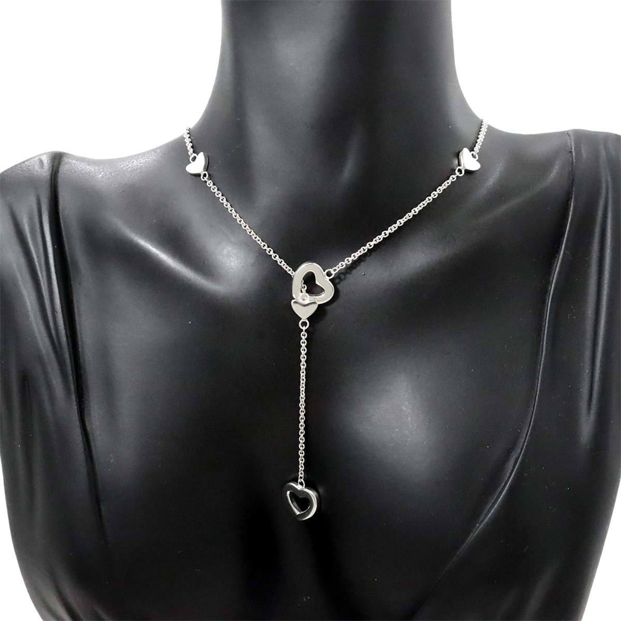 Tiffany & Co. Heart Link Lariat Necklace 48cm SV Silver 925