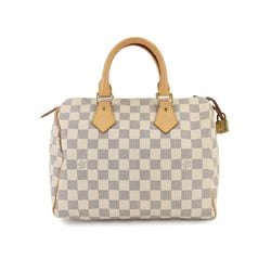 Louis Vuitton Damier Azur Speedy 25 Handbag N41534 White Gold Hardware