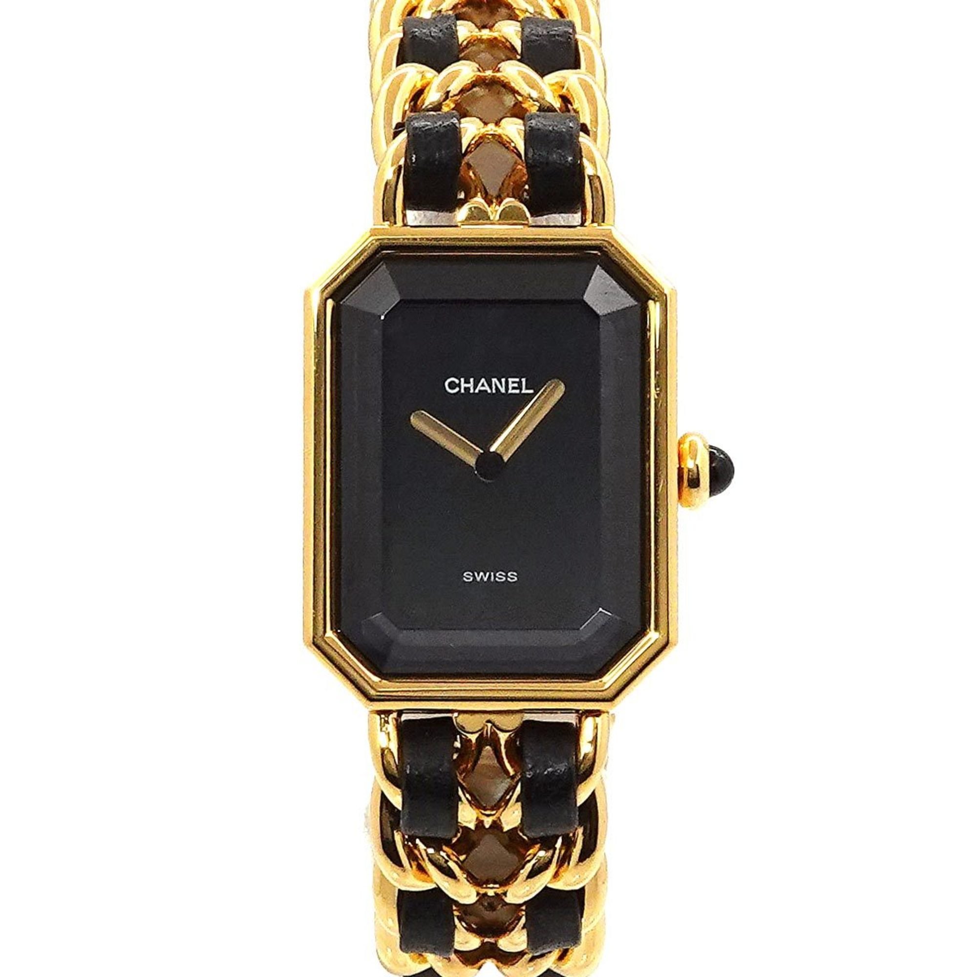 CHANEL Premiere S size H0001 Ladies watch Black Gold Quartz