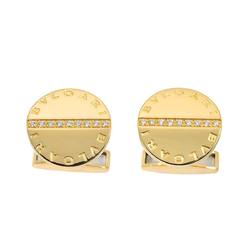 BVLGARI Double Diamond Cufflinks K18 YG Yellow Gold 750