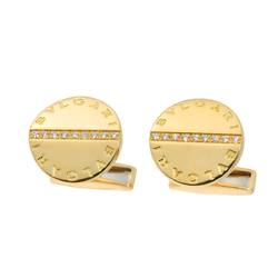 BVLGARI Double Diamond Cufflinks K18 YG Yellow Gold 750