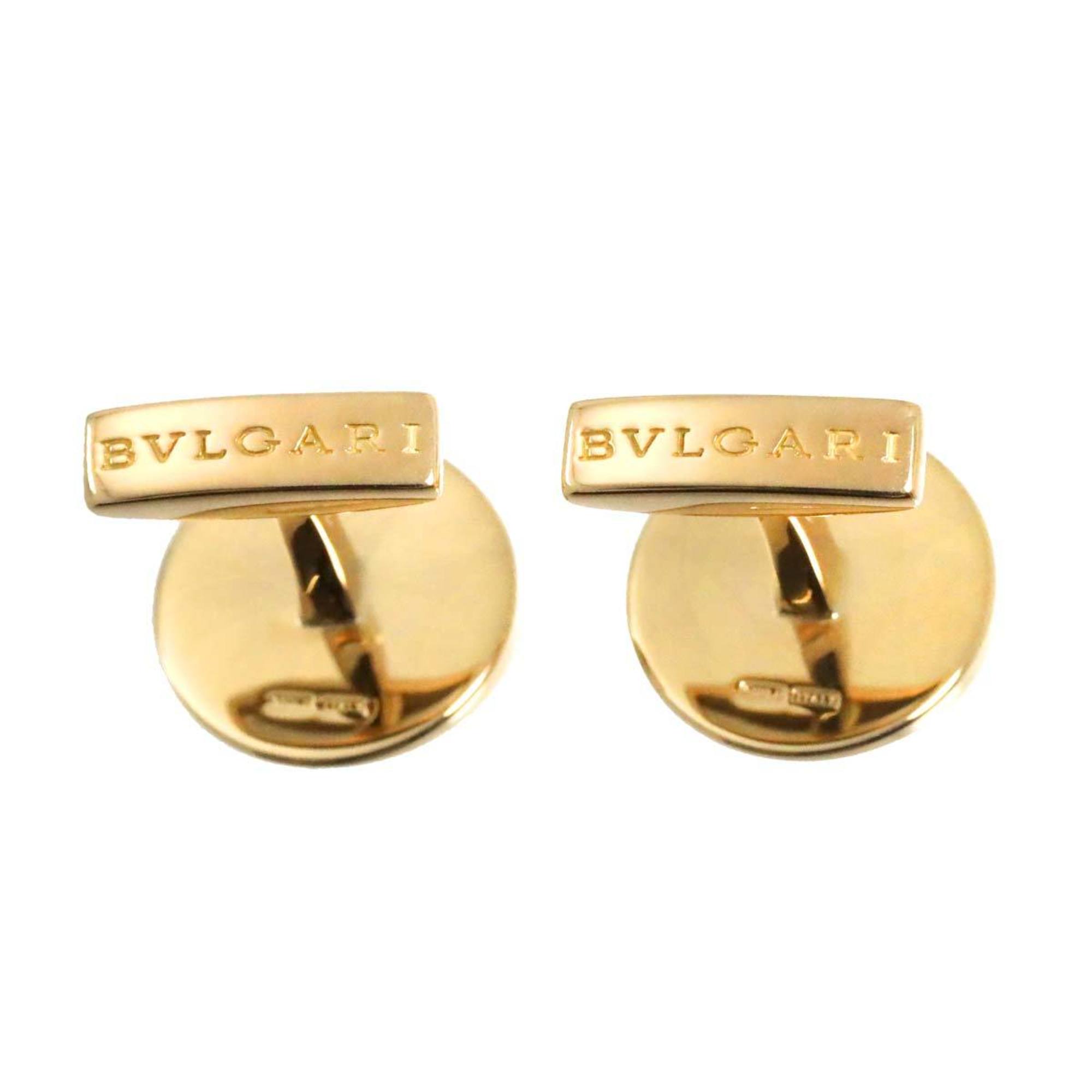 BVLGARI Double Diamond Cufflinks K18 YG Yellow Gold 750