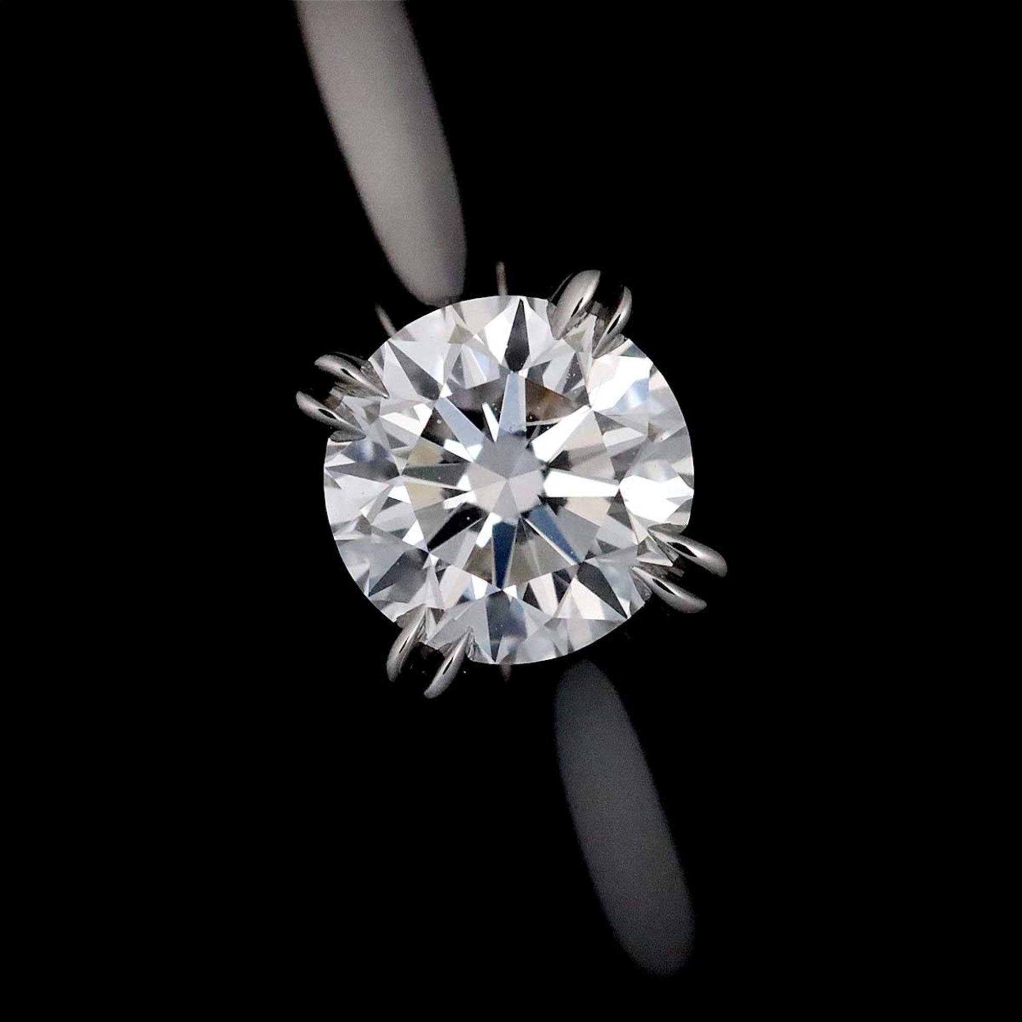 Harry Winston HARRY WINSTON Round Solitaire Diamond 0.56ct D/VS1/3EX Size 9.5 Ring Pt Platinum Certificate