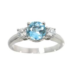 Tiffany & Co. Size 12 Ring Aquamarine Diamond Pt Platinum