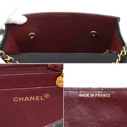 CHANEL Matelasse Double Turnlock 2way Hand Chain Shoulder Bag Leather Black Gold Hardware