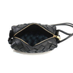 BOTTEGA VENETA Intrecciato Candy Loop Camera Bag Shoulder Leather Black 730832