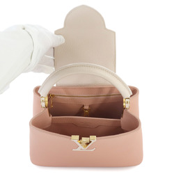 LOUIS VUITTON Capucines BB 2way Hand Shoulder Bag Taurillon Leather Rose Trianon Greige M21045 RFID