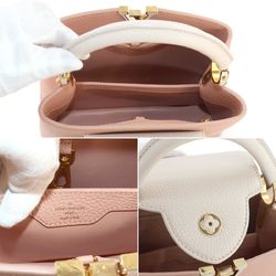 LOUIS VUITTON Capucines BB 2way Hand Shoulder Bag Taurillon Leather Rose Trianon Greige M21045 RFID