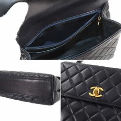 CHANEL Matelasse Handbag A12391 Leather Navy Gold Hardware Bag