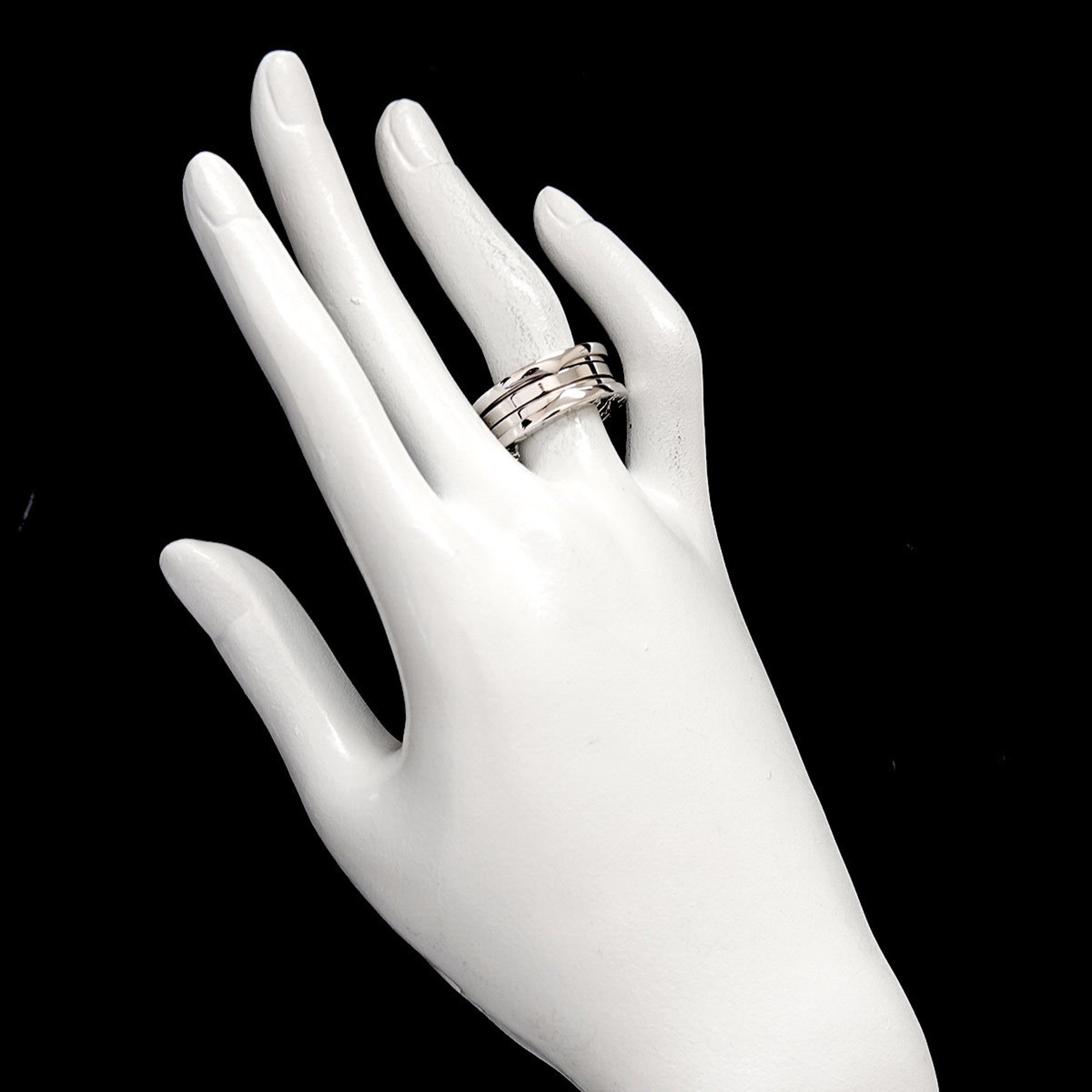 BVLGARI B-ZERO1 3-Band #60 Ring, K18 WG White Gold 750, Ring