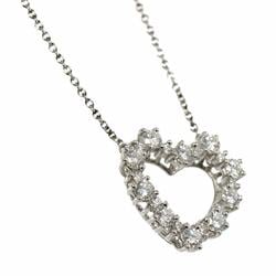 Tiffany & Co. Heart Diamond Necklace 40cm Pt Platinum