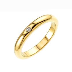 Tiffany & Co. Stacking Band Size 10 Ring Diamond 1P K18 YG Yellow Gold 750