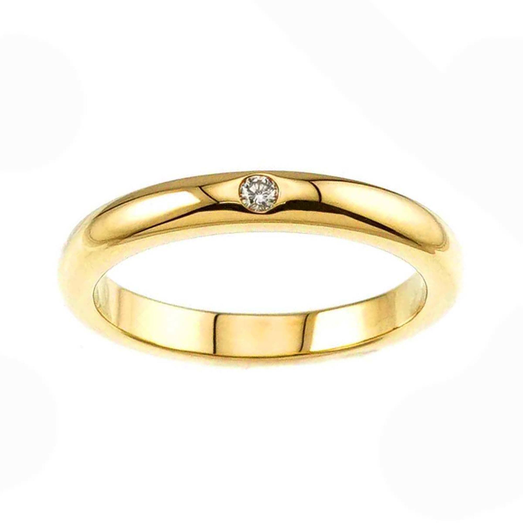 Tiffany & Co. Stacking Band Size 10 Ring Diamond 1P K18 YG Yellow Gold 750