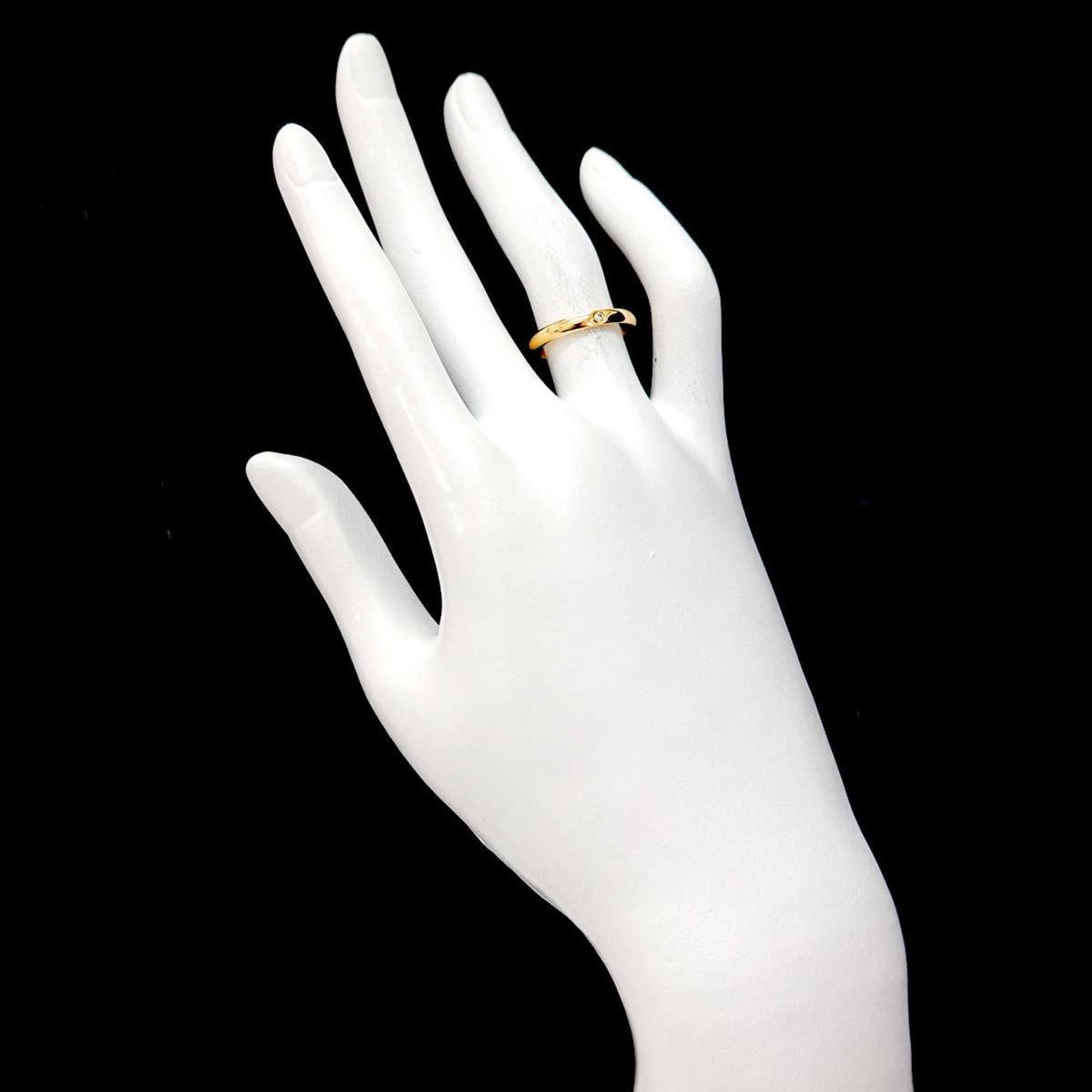 Tiffany & Co. Stacking Band Size 10 Ring Diamond 1P K18 YG Yellow Gold 750