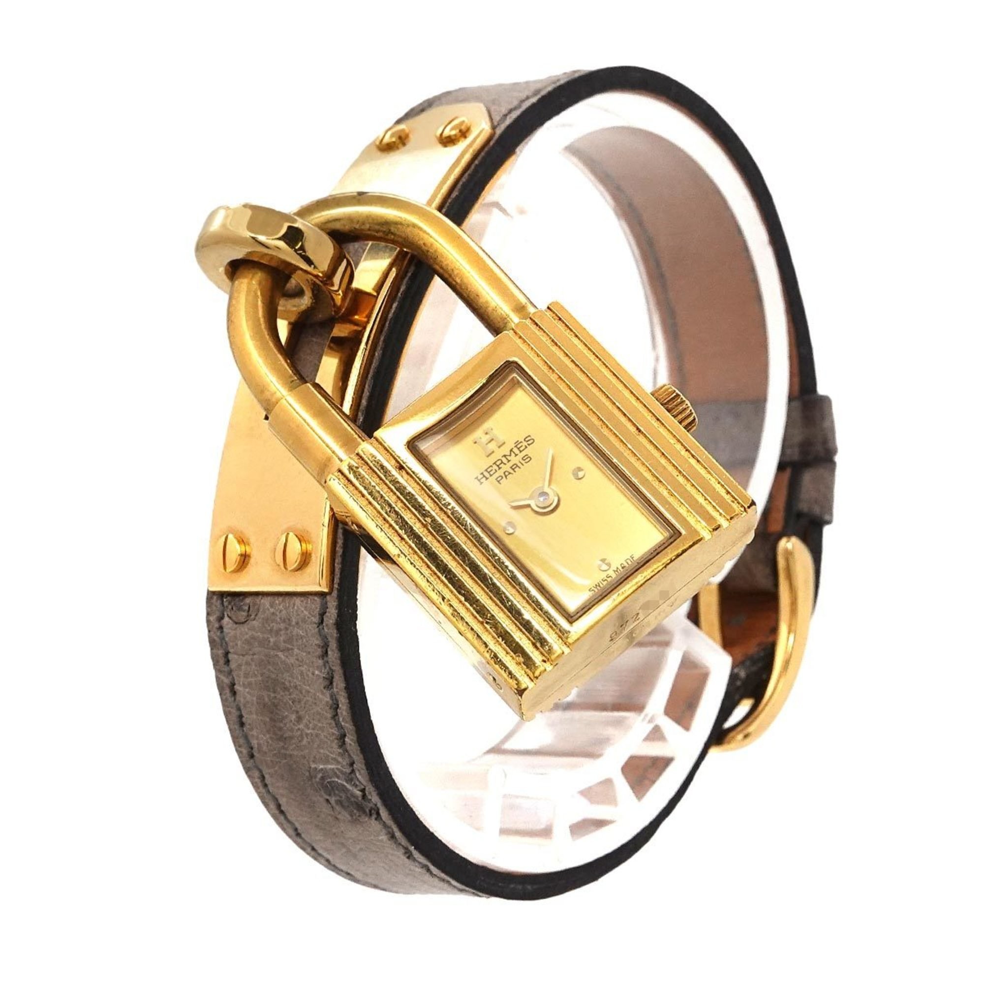 Hermes Kelly Watch Ladies' Gold Quartz Padlock