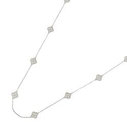 Van Cleef & Arpels VCA Sweet Alhambra 16P Diamond Long Necklace 80cm K18 WG 750