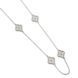 Van Cleef & Arpels VCA Sweet Alhambra 16P Diamond Long Necklace 80cm K18 WG 750