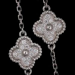 Van Cleef & Arpels VCA Sweet Alhambra 16P Diamond Long Necklace 80cm K18 WG 750