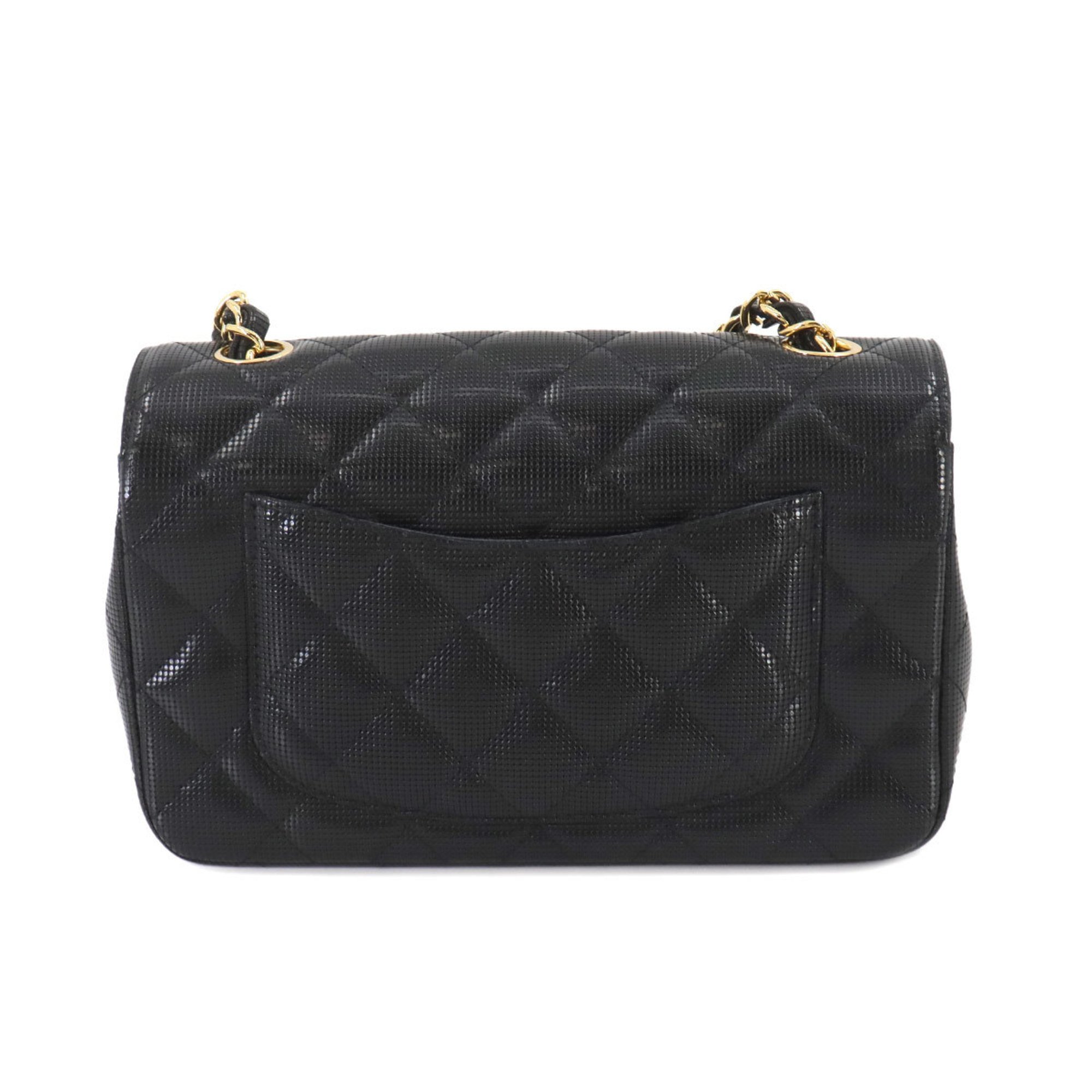 CHANEL Matelasse 20 Chain Shoulder Bag Leather Black A69900 Mini