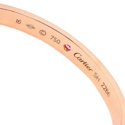 Cartier Love Bracelet #16 Sapphire K18 PG Pink Gold 750 Bangle