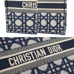 Christian Dior Macrocannage Book Tote Large Bag Canvas Navy M1286ZZAU