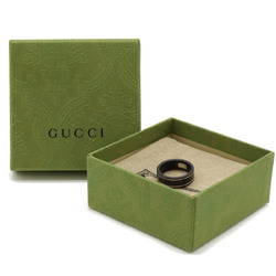 GUCCI Icon Ring GG Synthetic Corundum K18WG 750WG White Gold Black #18 Size 17.5 225985