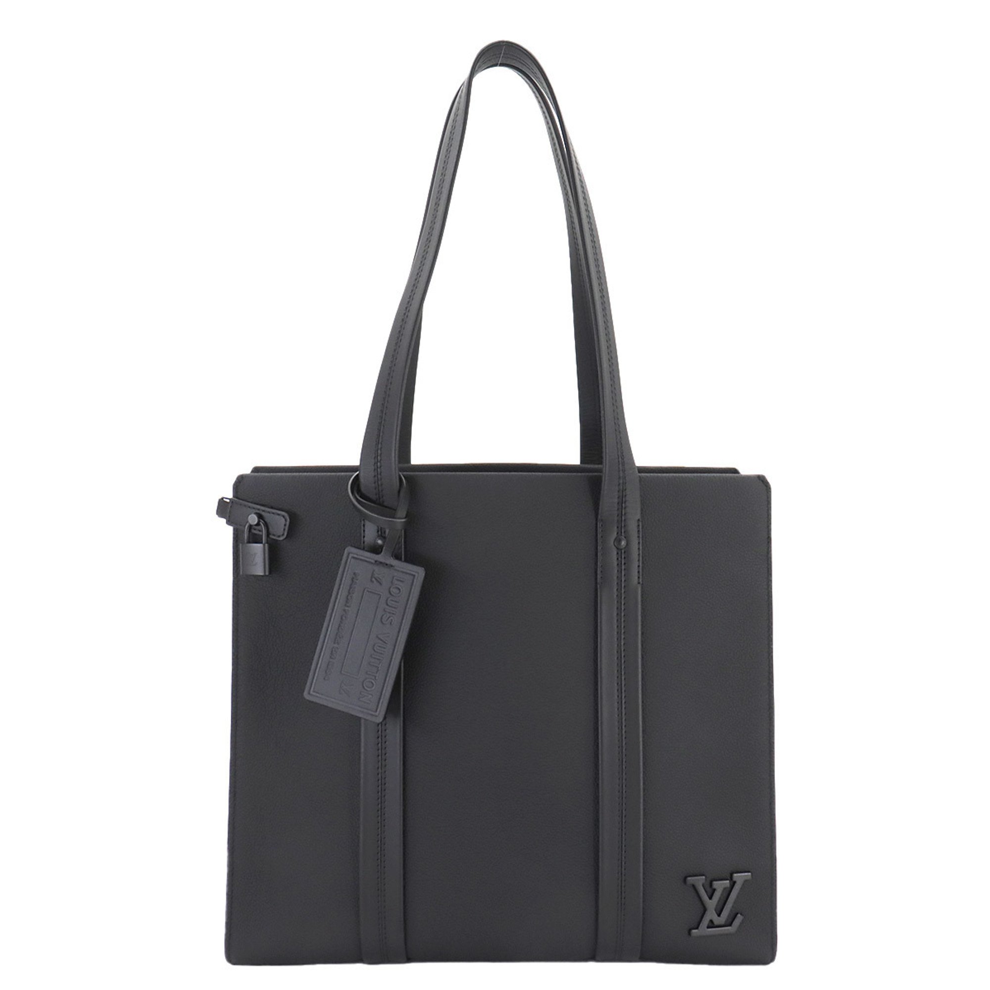 Louis Vuitton Aerogram Takeoff Leather Black M57308 RFID Tote