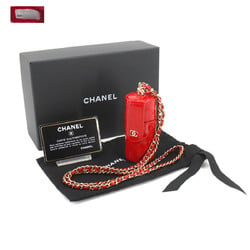 CHANEL Matelasse Chain Shoulder Lip Case Patent Leather Red AP1572 Gold Metal Fittings Rip Holder