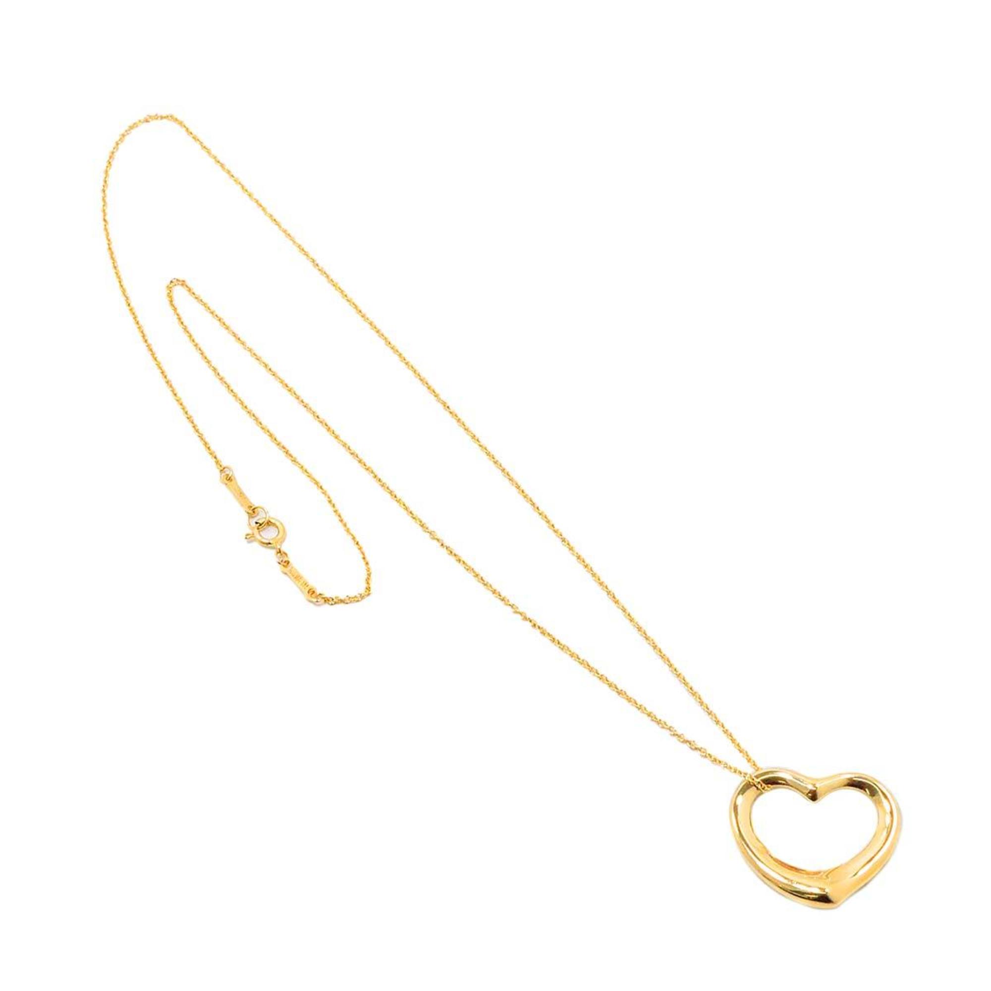 Tiffany & Co. Heart 22mm Necklace 41cm K18 YG Yellow Gold 750 Open