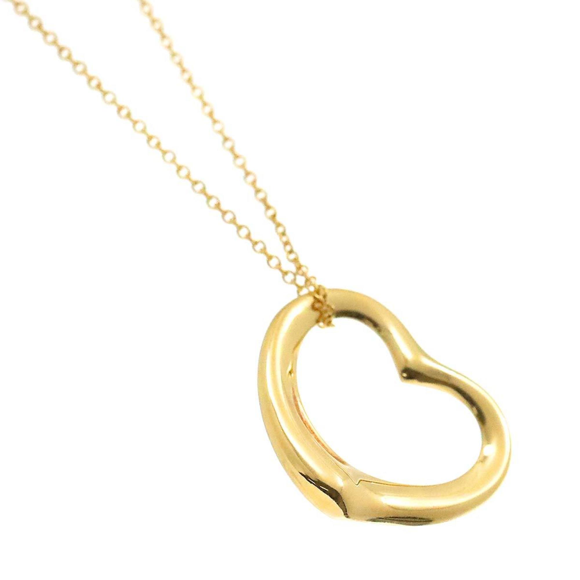 Tiffany & Co. Heart 22mm Necklace 41cm K18 YG Yellow Gold 750 Open