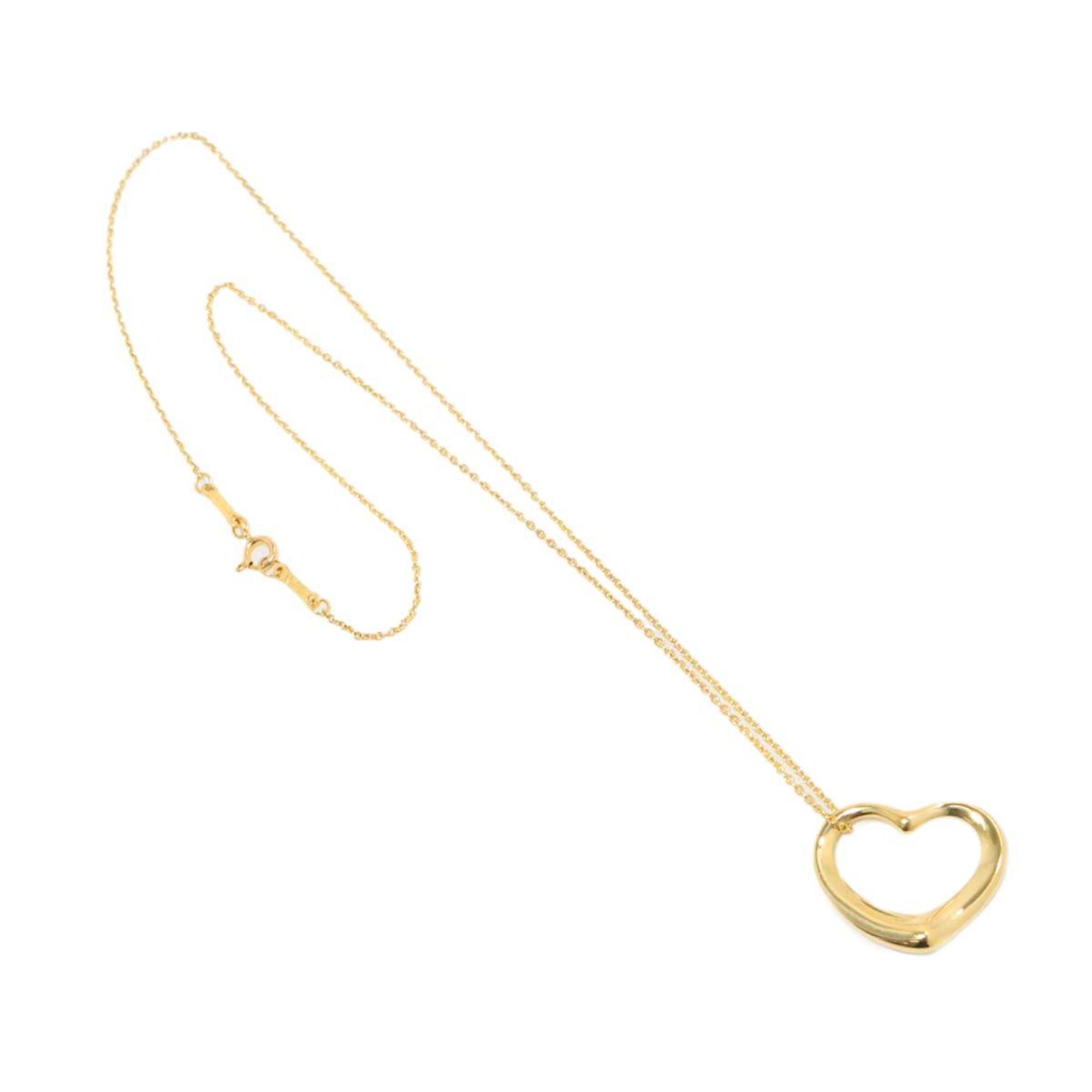 Tiffany & Co. Heart 22mm Necklace 40cm K18 YG Yellow Gold 750 Open