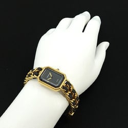 CHANEL Premiere S size H0001 Ladies watch Black Gold Quartz