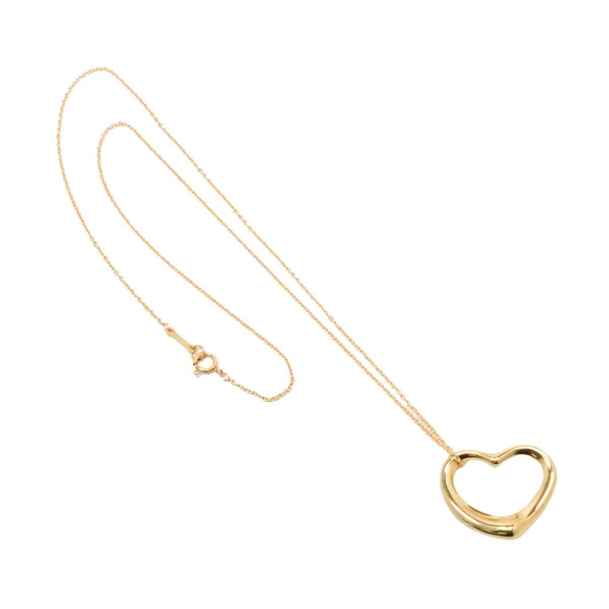 Tiffany & Co. Heart 22mm Necklace 40cm K18 YG Yellow Gold 750 Open