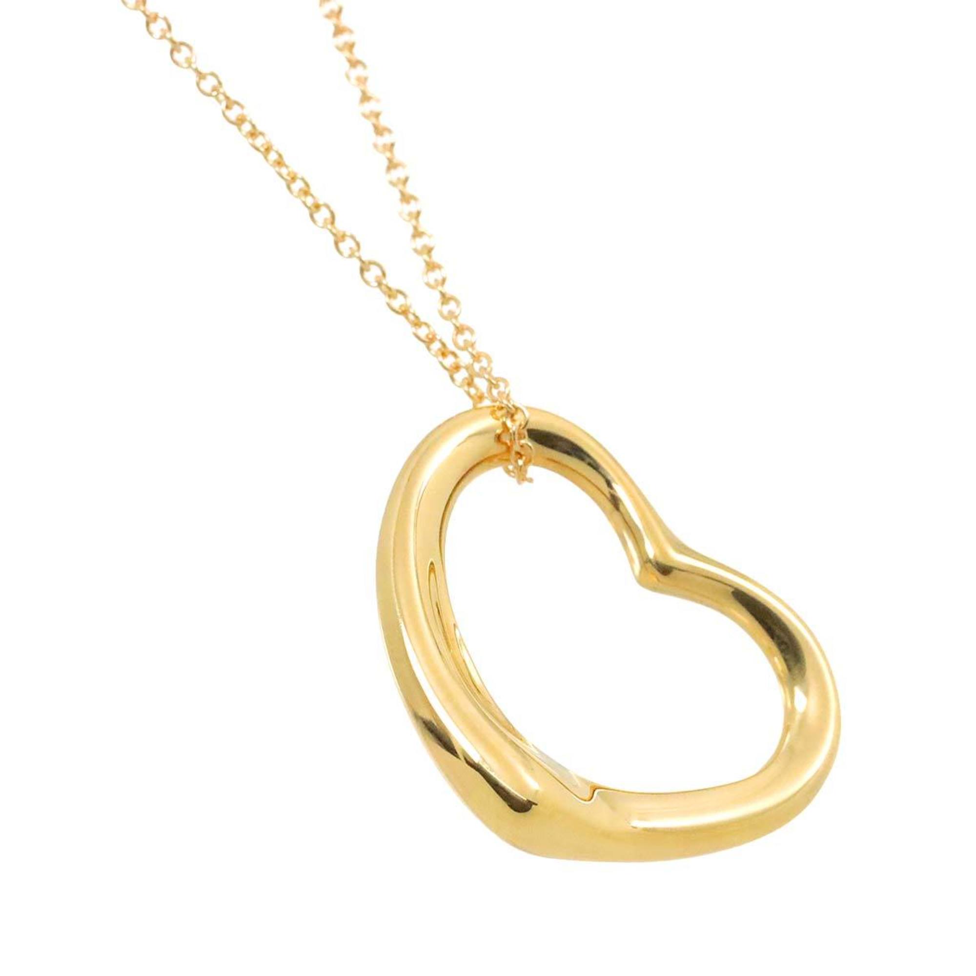 Tiffany & Co. Heart 22mm Necklace 40cm K18 YG Yellow Gold 750 Open