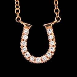 Tiffany & Co. Metro Horseshoe Diamond Necklace 40cm K18 PG 750 Soleste