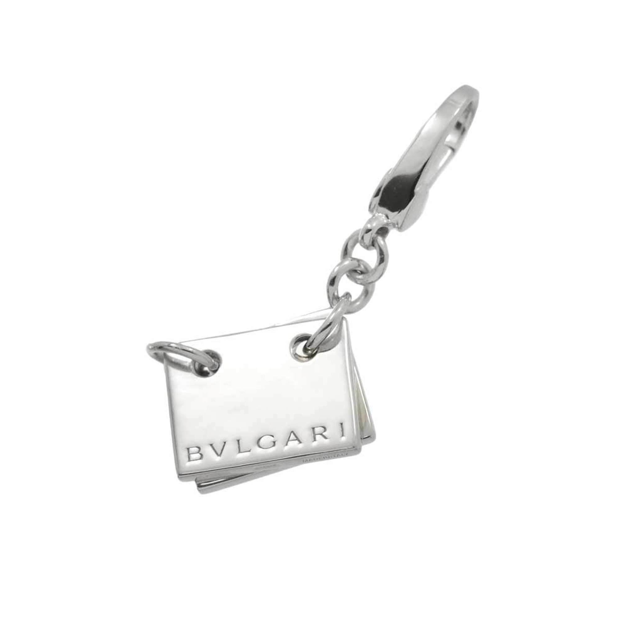 BVLGARI Memo Charm K18 WG White Gold 750 Pendant Top