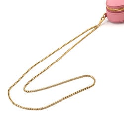 PRADA Saffiano Heart Chain Pouch in Pink Leather with Strap 1TL400