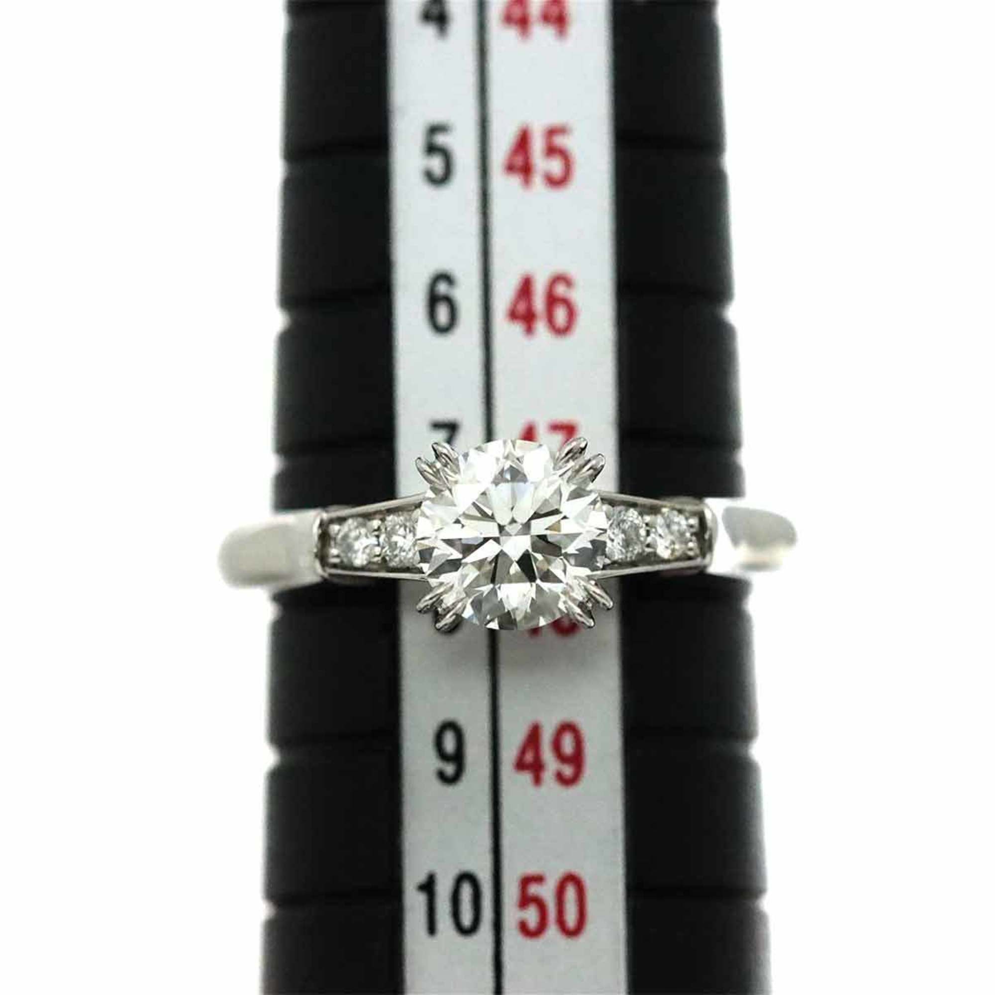 Harry Winston HARRY WINSTON Diamond 0.72ct F/VVS2/3EX Size 7.5 Ring Round Trist Pt Platinum Certificate