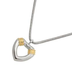 Tiffany & Co. Heart Necklace 45cm SV Silver 925 K18 YG Yellow Gold 750