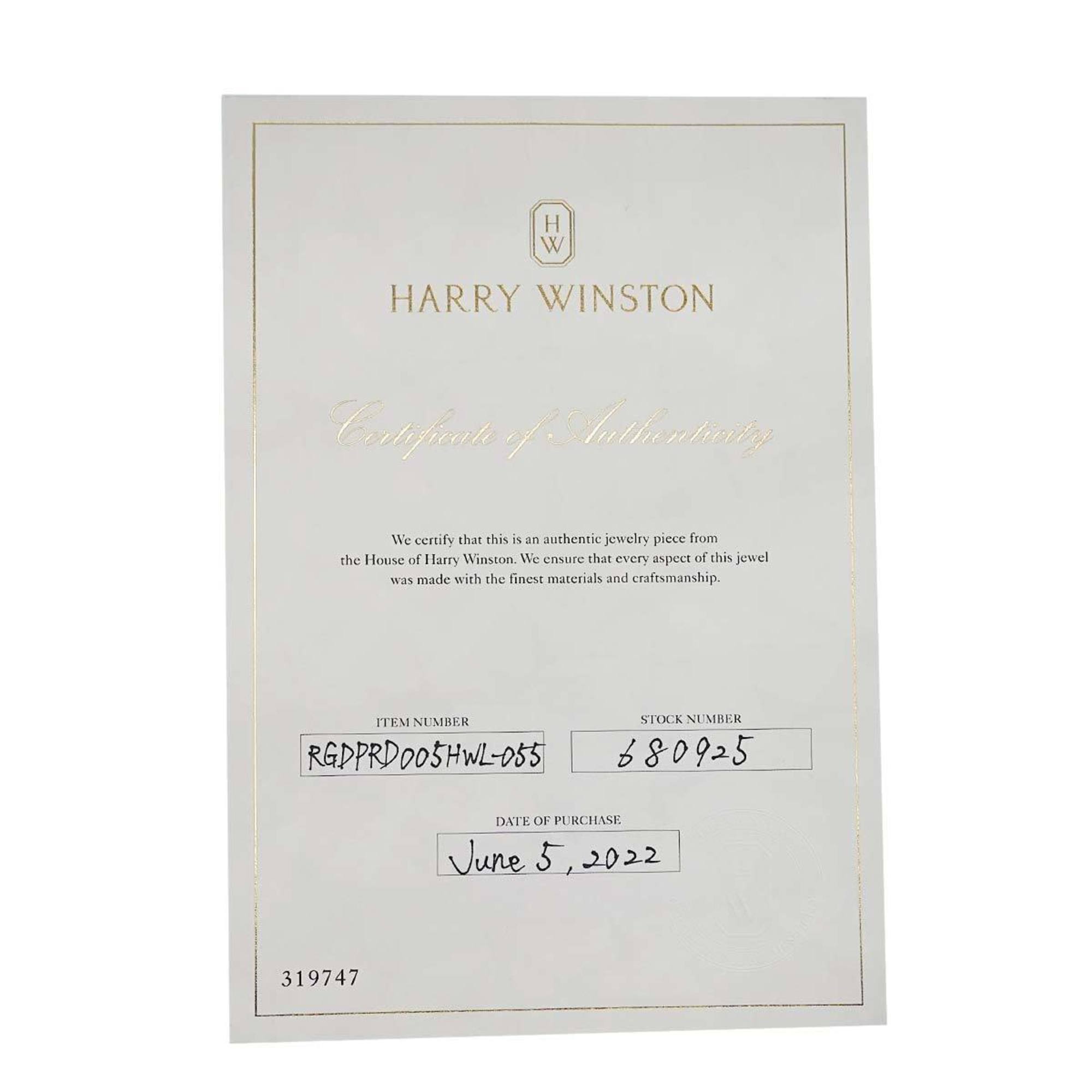 Harry Winston HARRY WINSTON Diamond 0.50ct F/VVS2/EX Size 10 HW Pt Platinum Ring Certificate