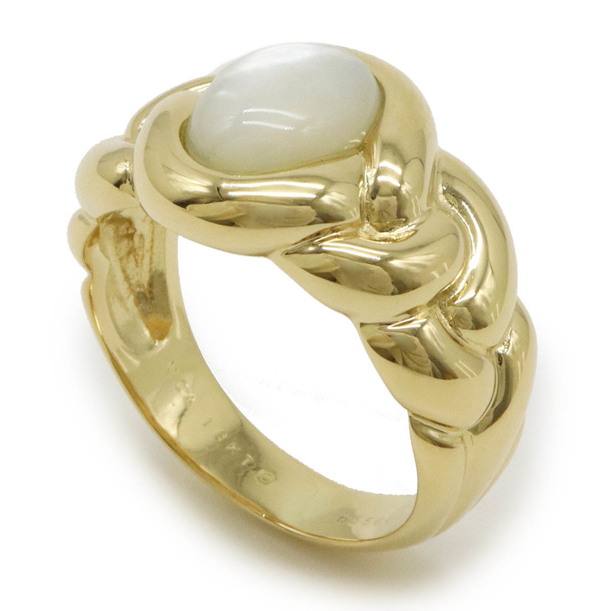 Van Cleef & Arpels VCA Shell Ring, K18 750YG Yellow Gold, Actual size: approx. 19