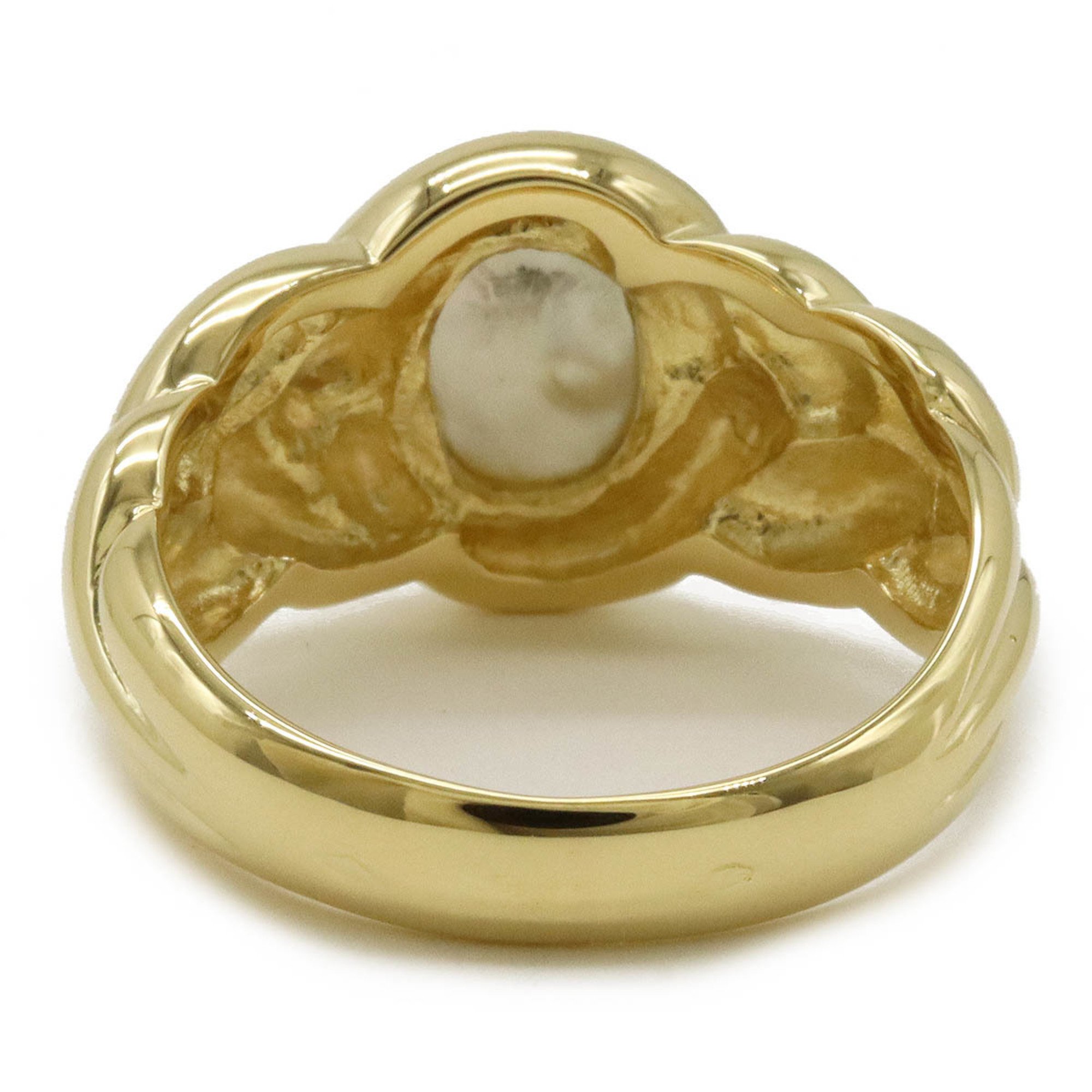 Van Cleef & Arpels VCA Shell Ring, K18 750YG Yellow Gold, Actual size: approx. 19