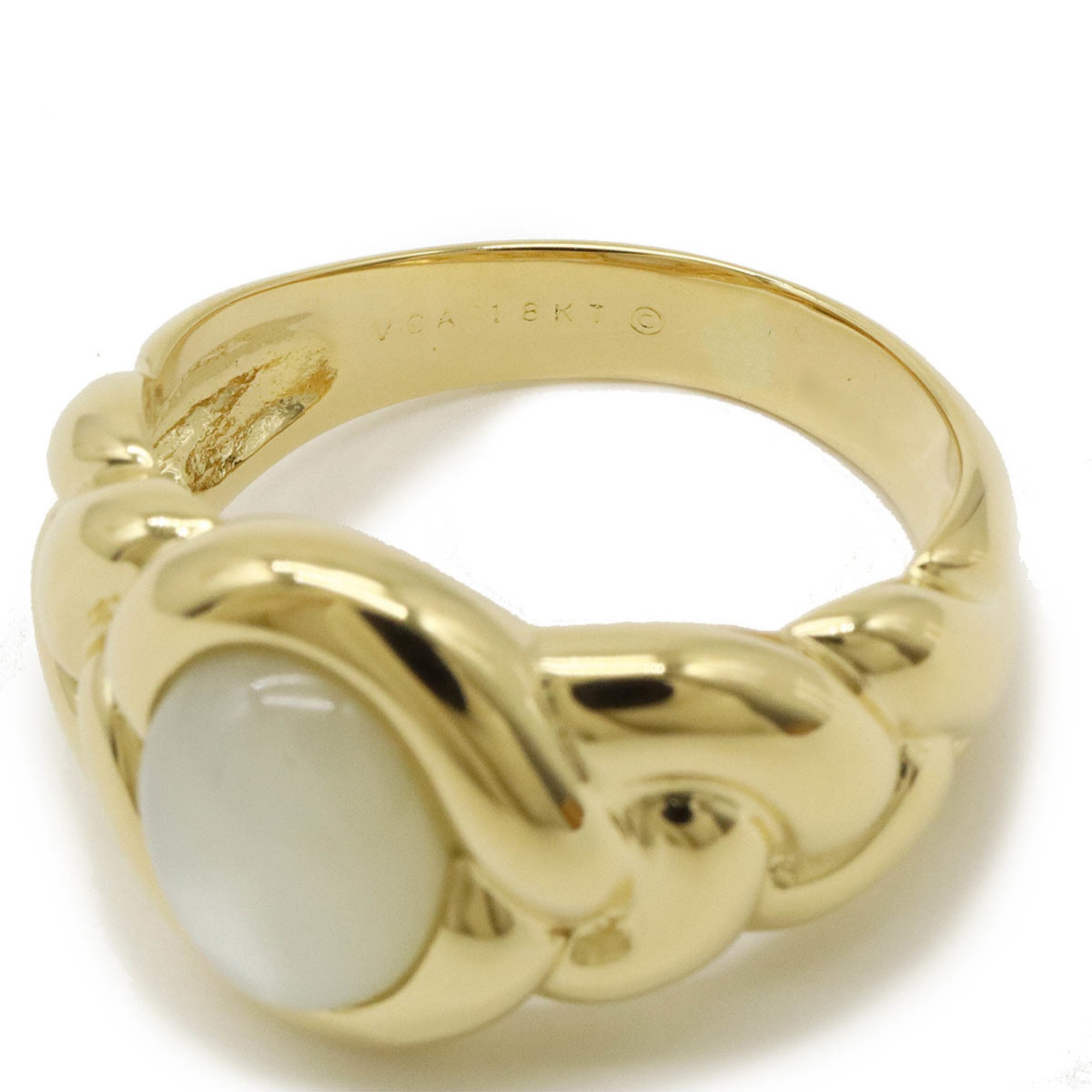 Van Cleef & Arpels VCA Shell Ring, K18 750YG Yellow Gold, Actual size: approx. 19