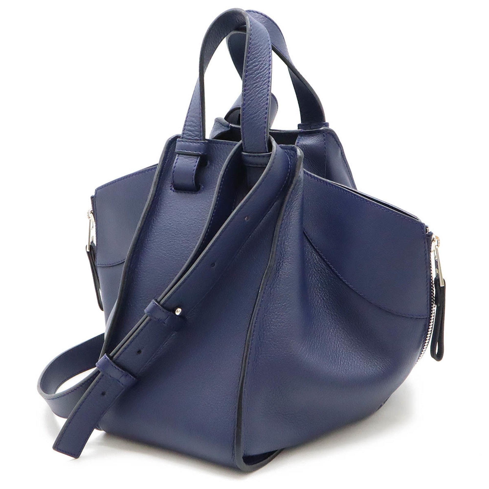 LOEWE Hammock Bag Small Handbag Shoulder 6WAY Leather Navy