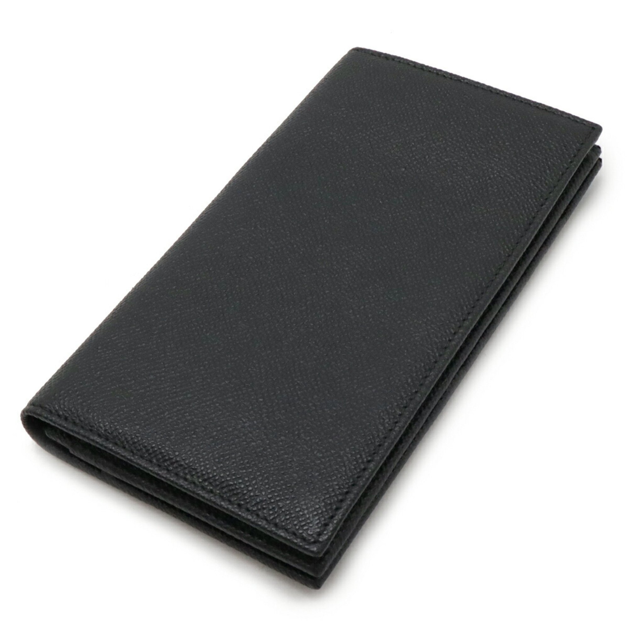 BVLGARI Classico Bi-fold Long Wallet Grain Leather Black 25752