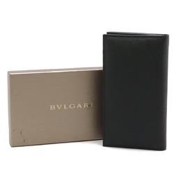 BVLGARI Classico Bi-fold Long Wallet Grain Leather Black 25752