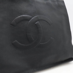 CHANEL Coco Mark Chain Tote Bag Large Shoulder Leather Black